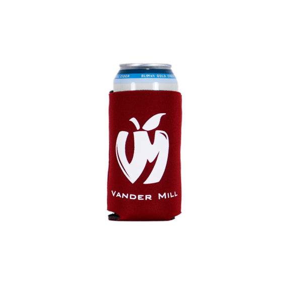 16oz can coozie with the Vander Mill logo in white on both sides