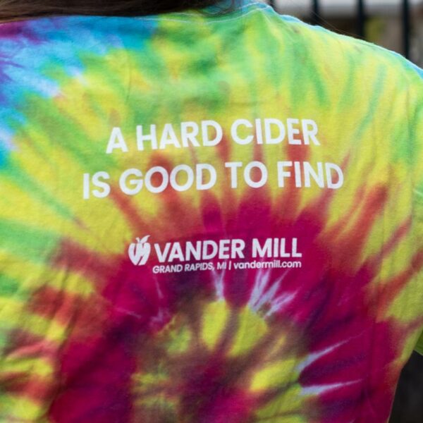 Adult Vander Mill tie dye t-shirt back
