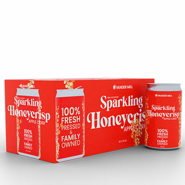 Vander Mill's Non-Alcoholic Sparkling Honeycrisp apple cider packaging